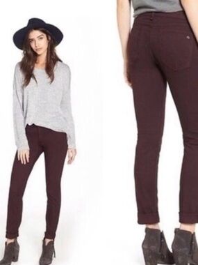 Rag and Bone The Dre Pants Size 30 in Aged Wine Color Casual Grunge Stretch